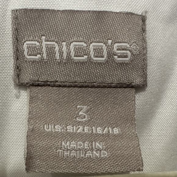 Chicos Womens Size 3 No Iron Shirt Chic Stretch Button Up Blouse Tunic Xlarge - Picture 3 of 10